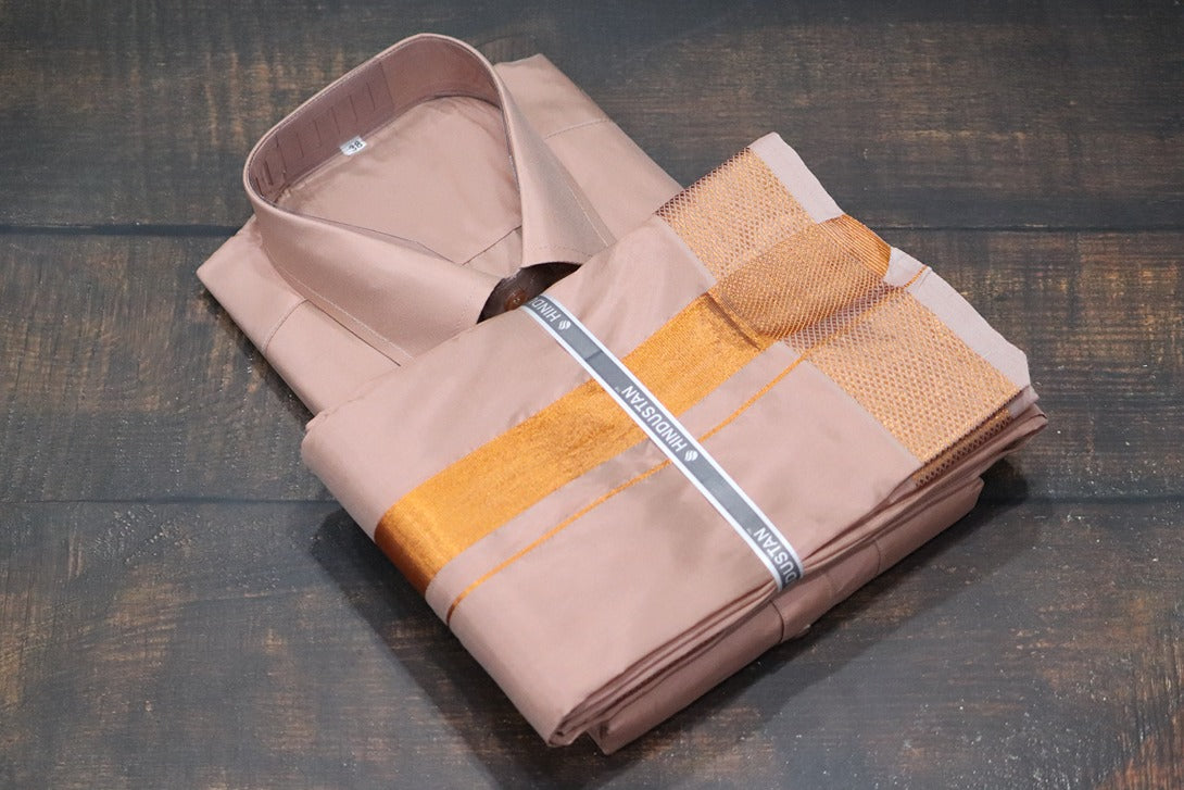 Artsilk Copper Shirt + 100k Copper Dhoti