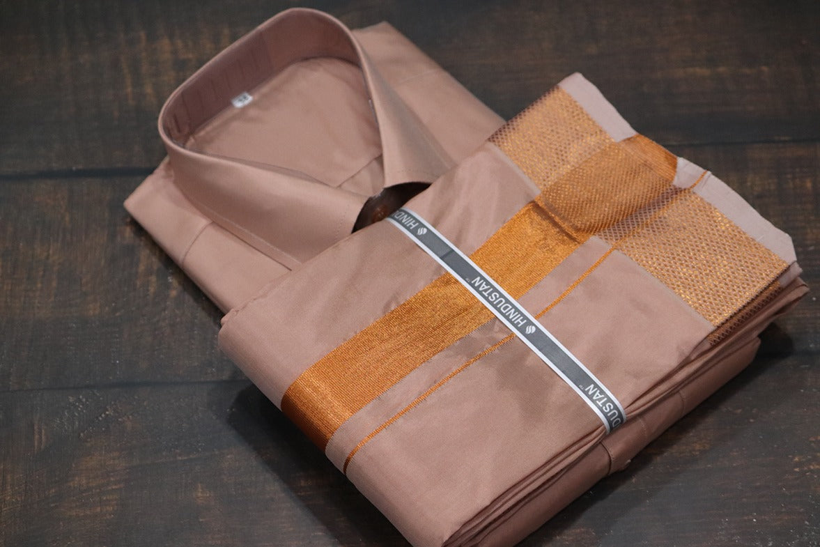Artsilk Copper Shirt + 100k Copper Dhoti