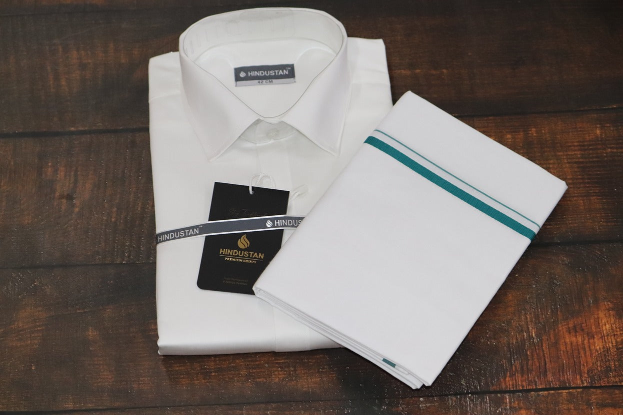Matching White Shirt & 1 BB Dhoti (2mtr)