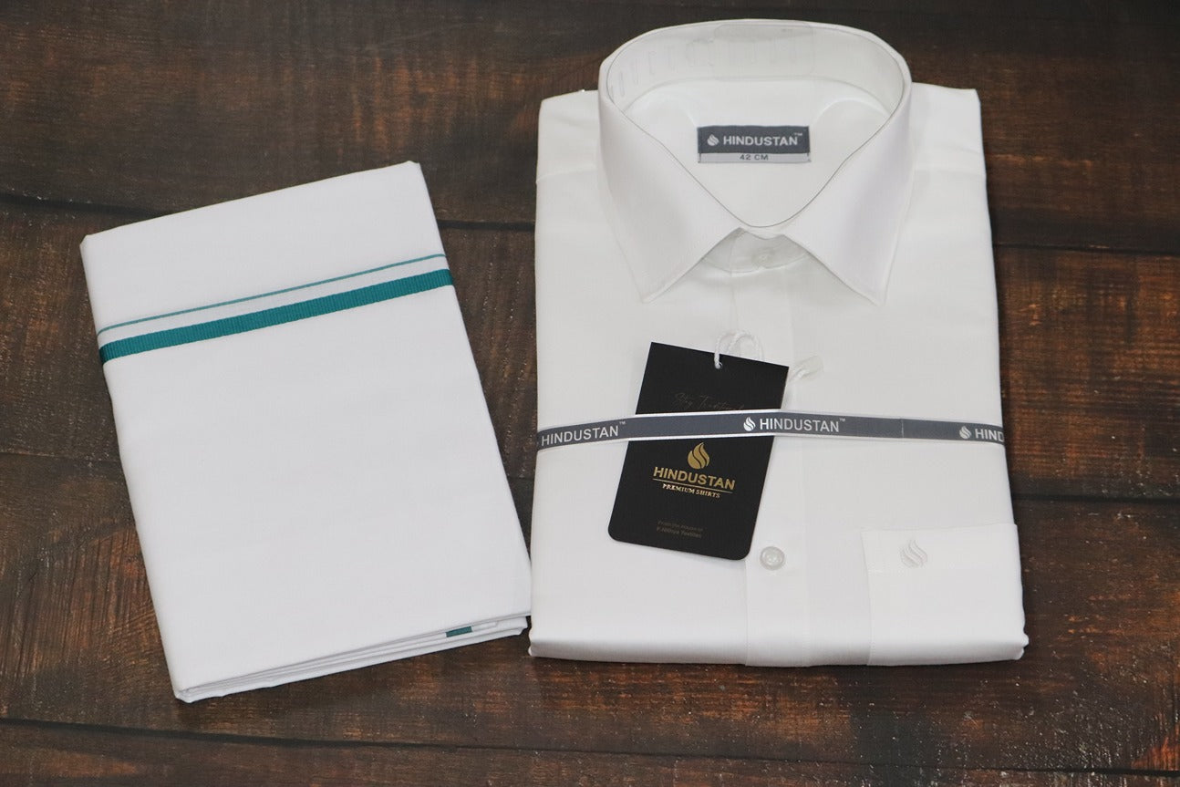 Matching White Shirt & 1 BB Dhoti (2mtr)