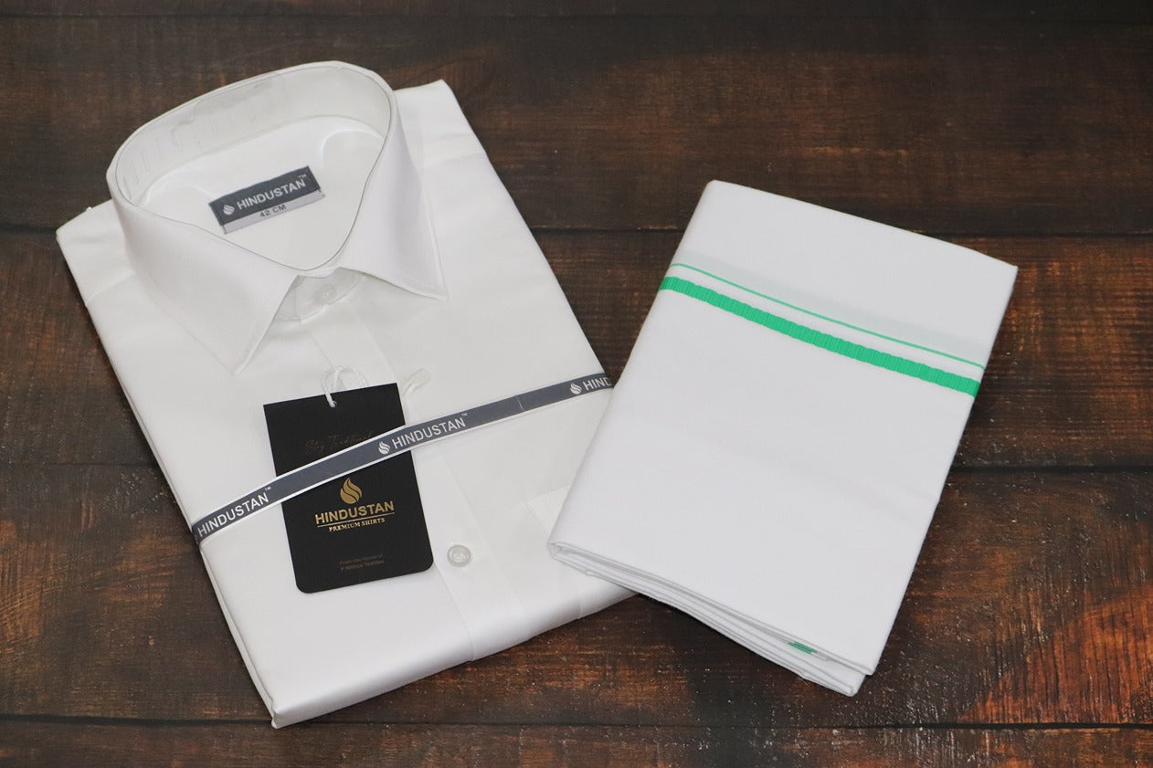 Matching White Shirt & 1 BB Dhoti (2mtr)