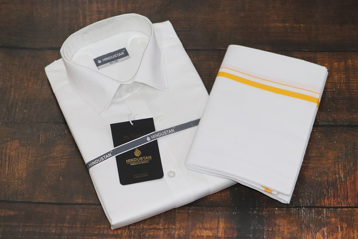 Matching White Shirt & 1 BB Dhoti (2mtr)