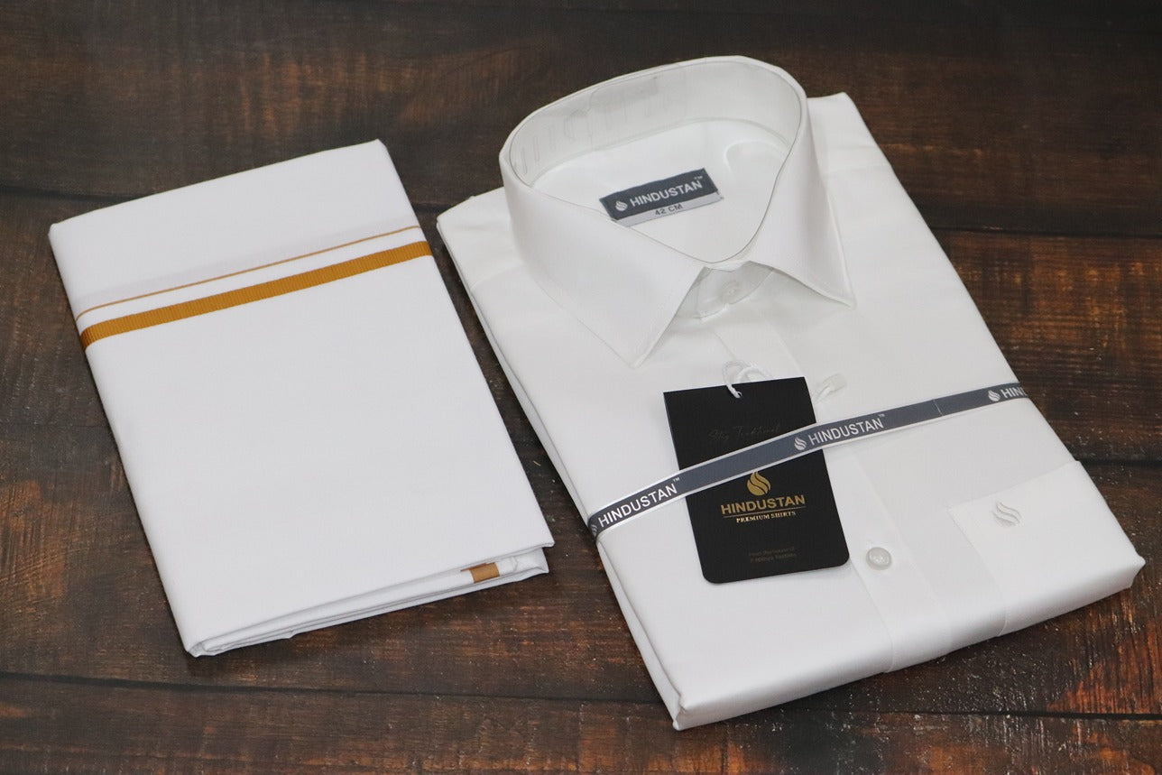 Matching White Shirt & 1 BB Dhoti (2mtr)