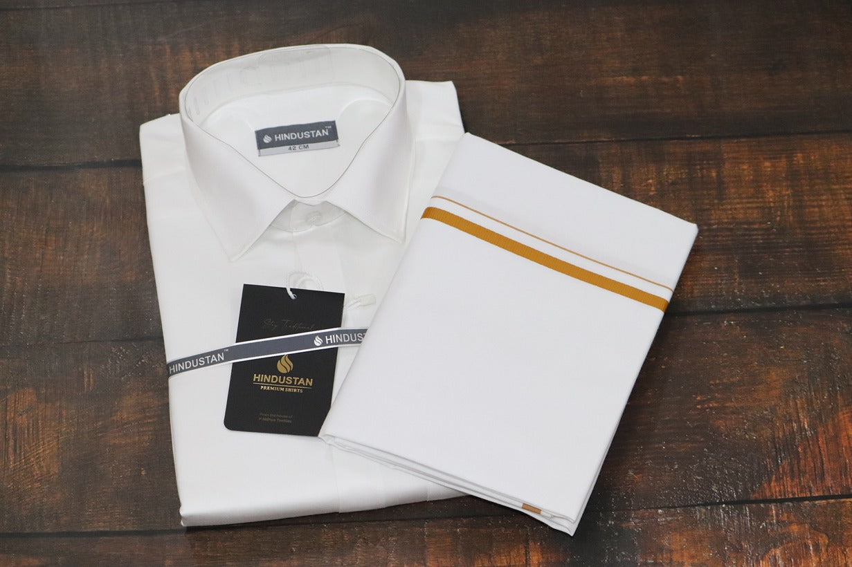 Matching White Shirt & 1 BB Dhoti (2mtr)