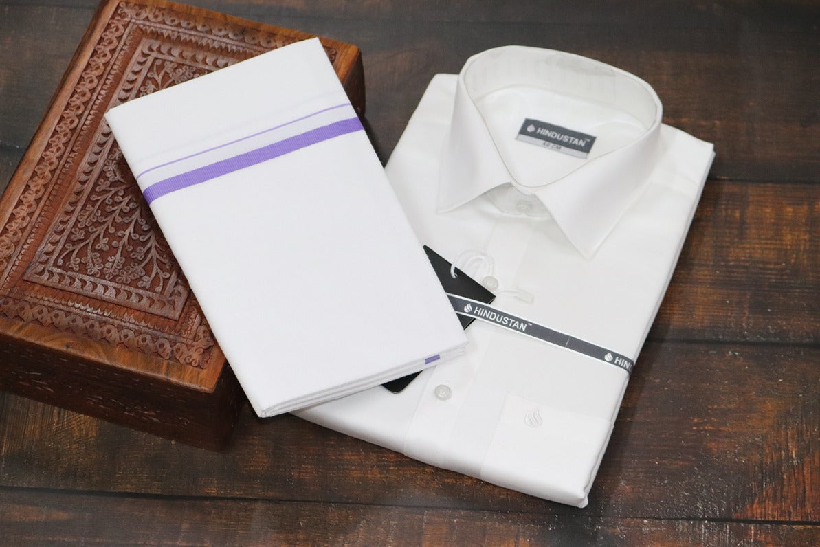Matching White Shirt & 1 BB Dhoti (2mtr)