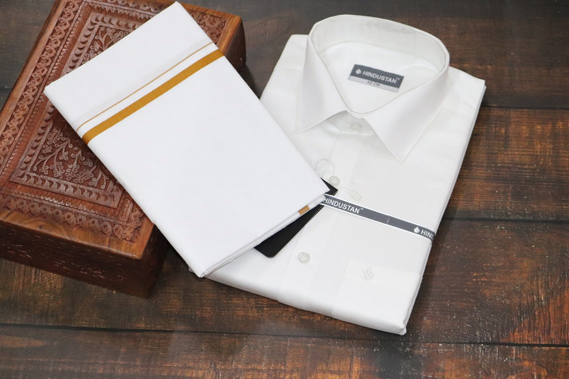 Matching White Shirt & 1 BB Dhoti (2mtr)