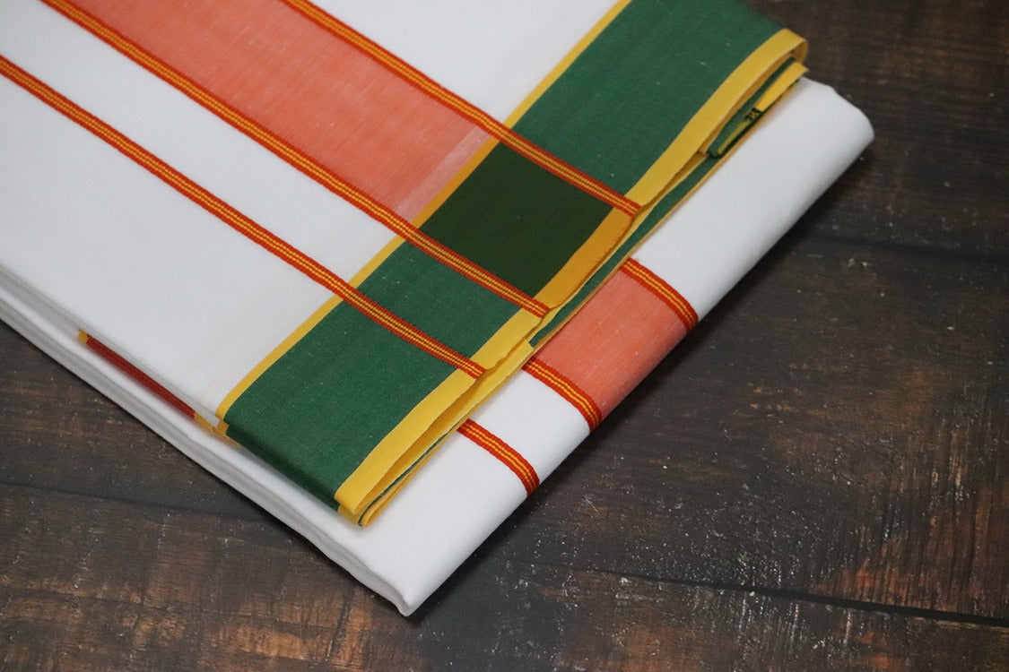 Fancy Border Kundanju Panchakacham Dhoti - 9x5 (6.30mtr)