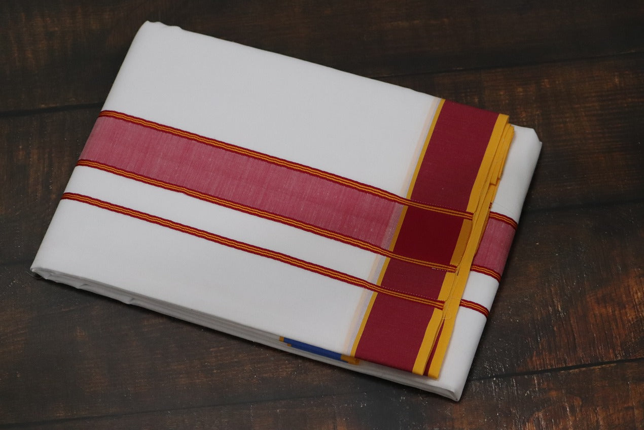 Fancy Border Kundanju Panchakacham Dhoti - 9x5 (6.30mtr)