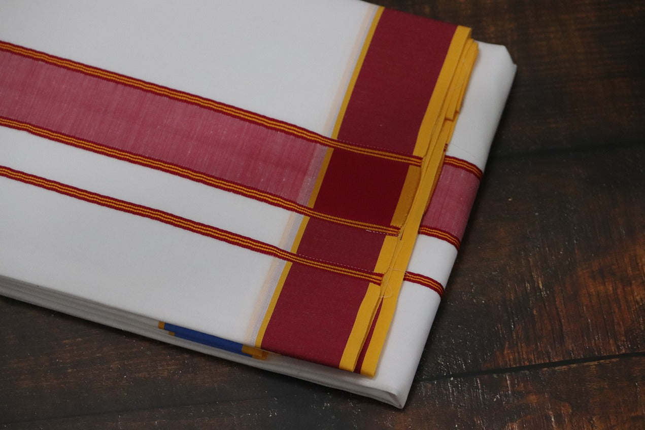 Fancy Border Kundanju Panchakacham Dhoti - 9x5 (6.30mtr)