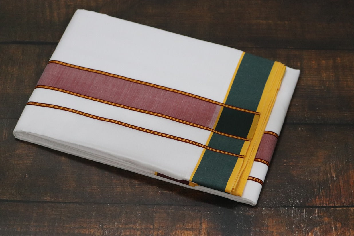 Fancy Border Kundanju Panchakacham Dhoti - 9x5 (6.30mtr)