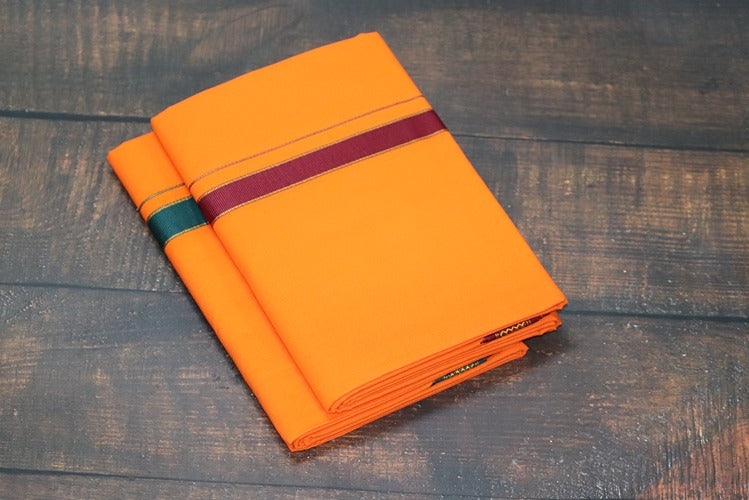 Thalapathy Orange Dhoti - 2mtr