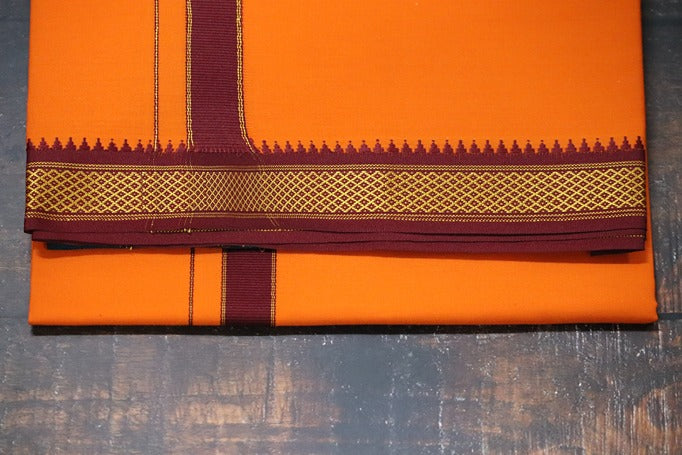 Thalapathy Orange Dhoti - 2mtr