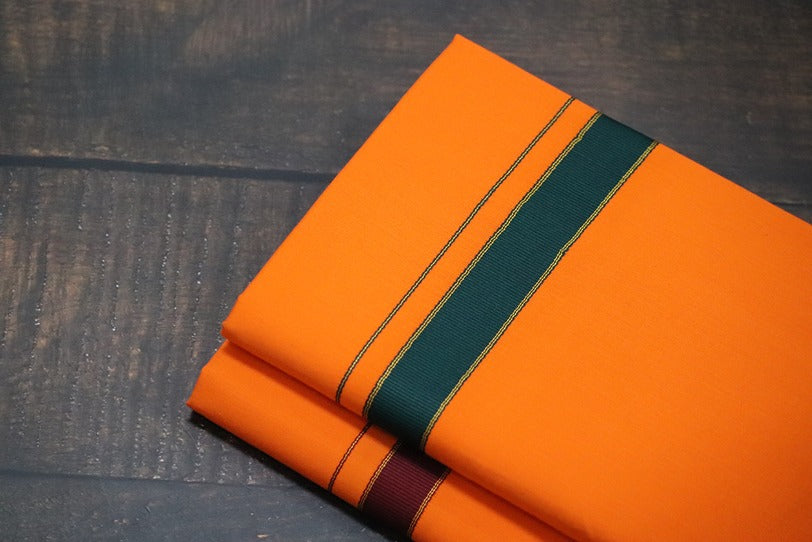 Thalapathy Orange Dhoti - 2mtr