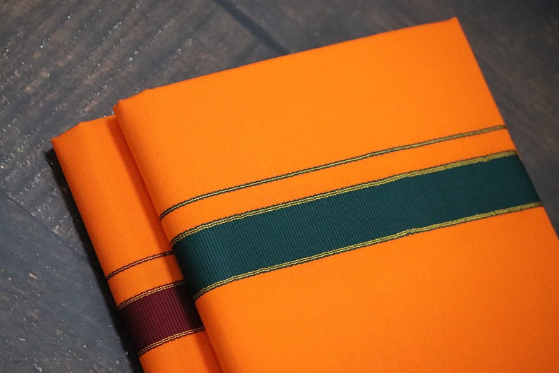 Thalapathy Orange Dhoti - 2mtr