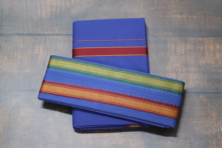 Thalapathy Blue Dhoti+Towel (Angavasthiram) Combo