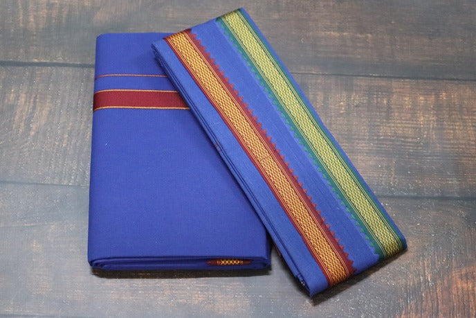 Thalapathy Blue Dhoti+Towel (Angavasthiram) Combo