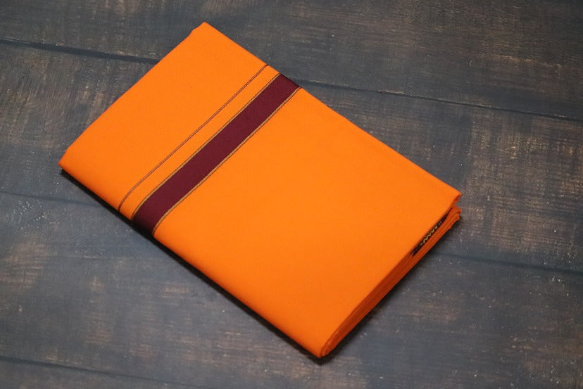 Thalapathy Orange Dhoti+Towel (Angavasthiram) Combo
