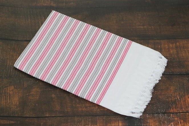 Kushpoo White Stripe Towel (Size 30x60)