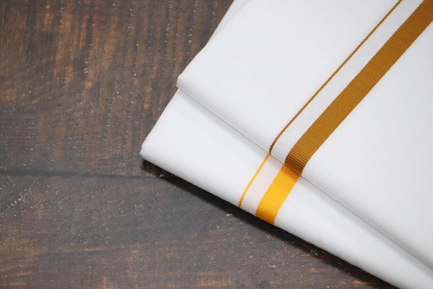 ROYAL BB DHOTI (2 Combo Dhotis) - 2MTR (BISCUIT+YELLOW)