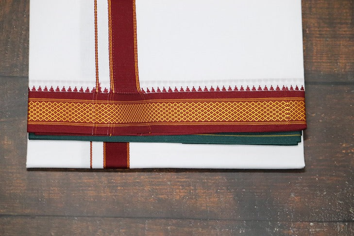 Arunachalam White Dhoti - (3.90mtr = Double)
