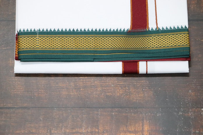 Arunachalam White Dhoti - (3.90mtr = Double)