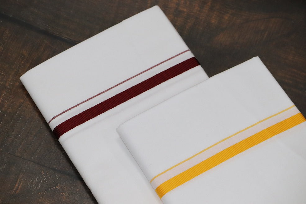 ROYAL BB DHOTI (2 Combo Dhotis) - 2MTR (MAROON+YELLOW)