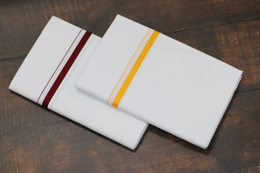 ROYAL BB DHOTI (2 Combo Dhotis) - 2MTR (MAROON+YELLOW)
