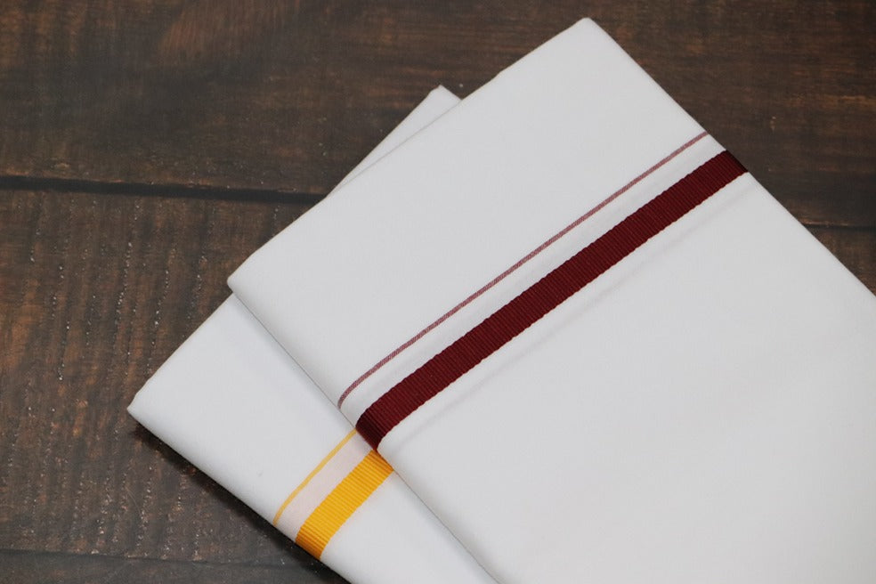 ROYAL BB DHOTI (2 Combo Dhotis) - 2MTR (MAROON+YELLOW)