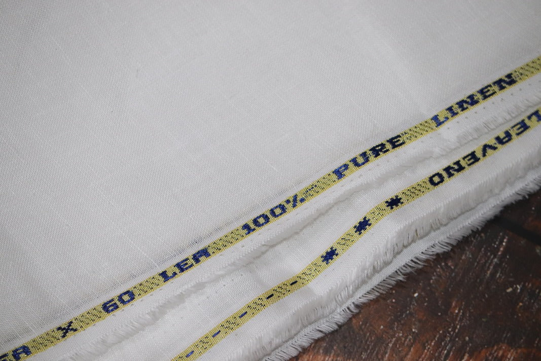 Richard Premium White Pure Linen Shirt Fabrics - 1.60mtr