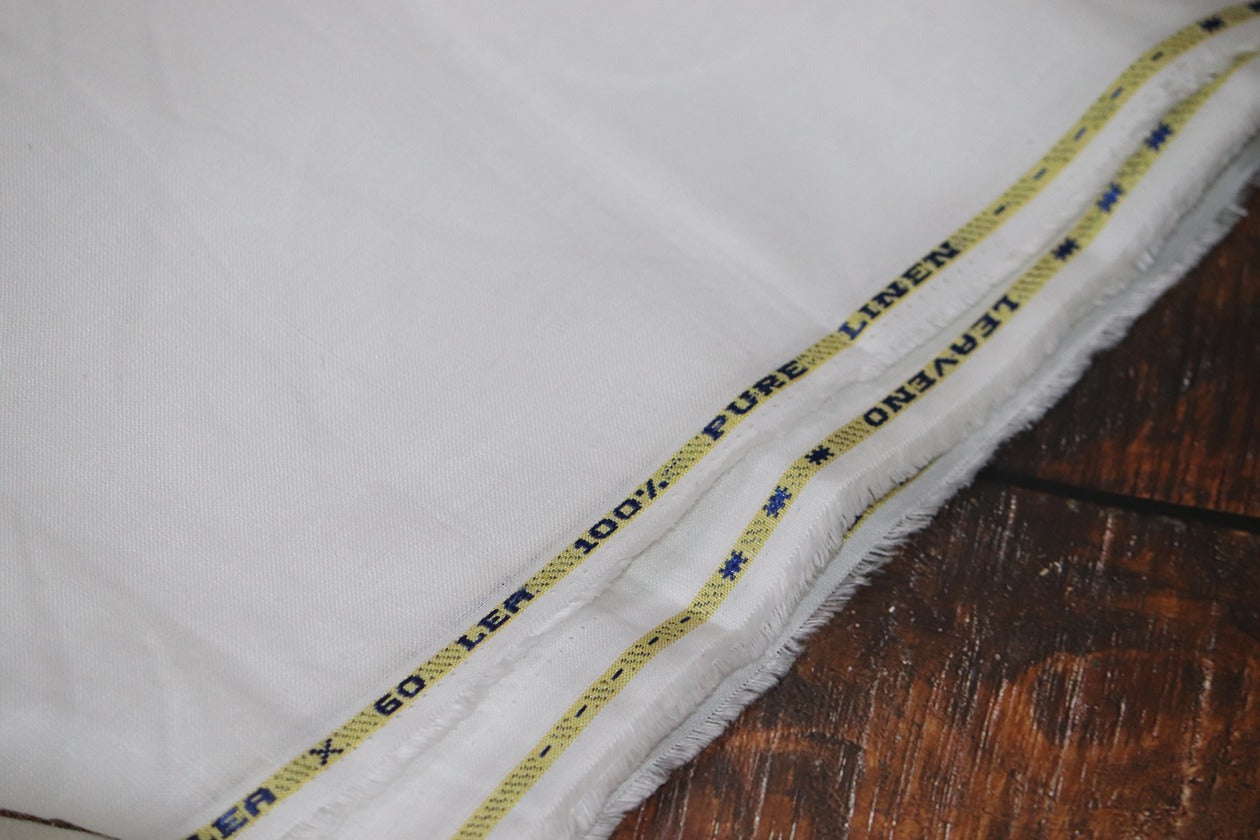 Richard Premium White Pure Linen Shirt Fabrics - 1.60mtr