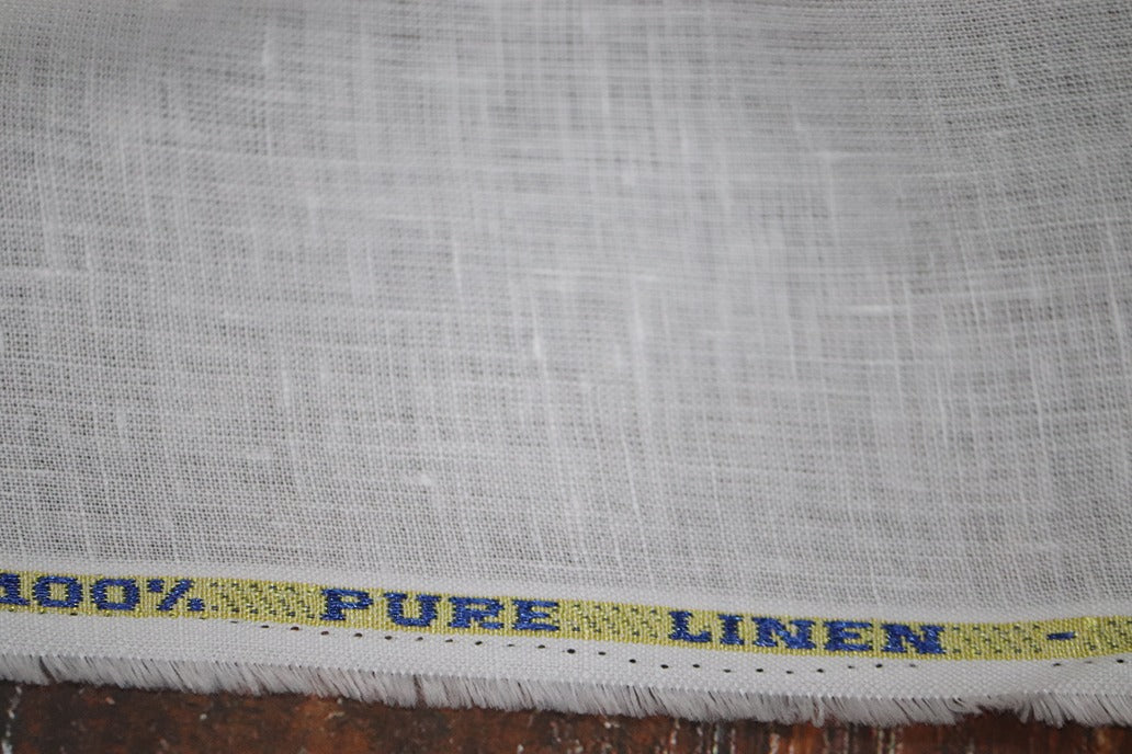 Richard Premium White Pure Linen Shirt Fabrics - 1.60mtr