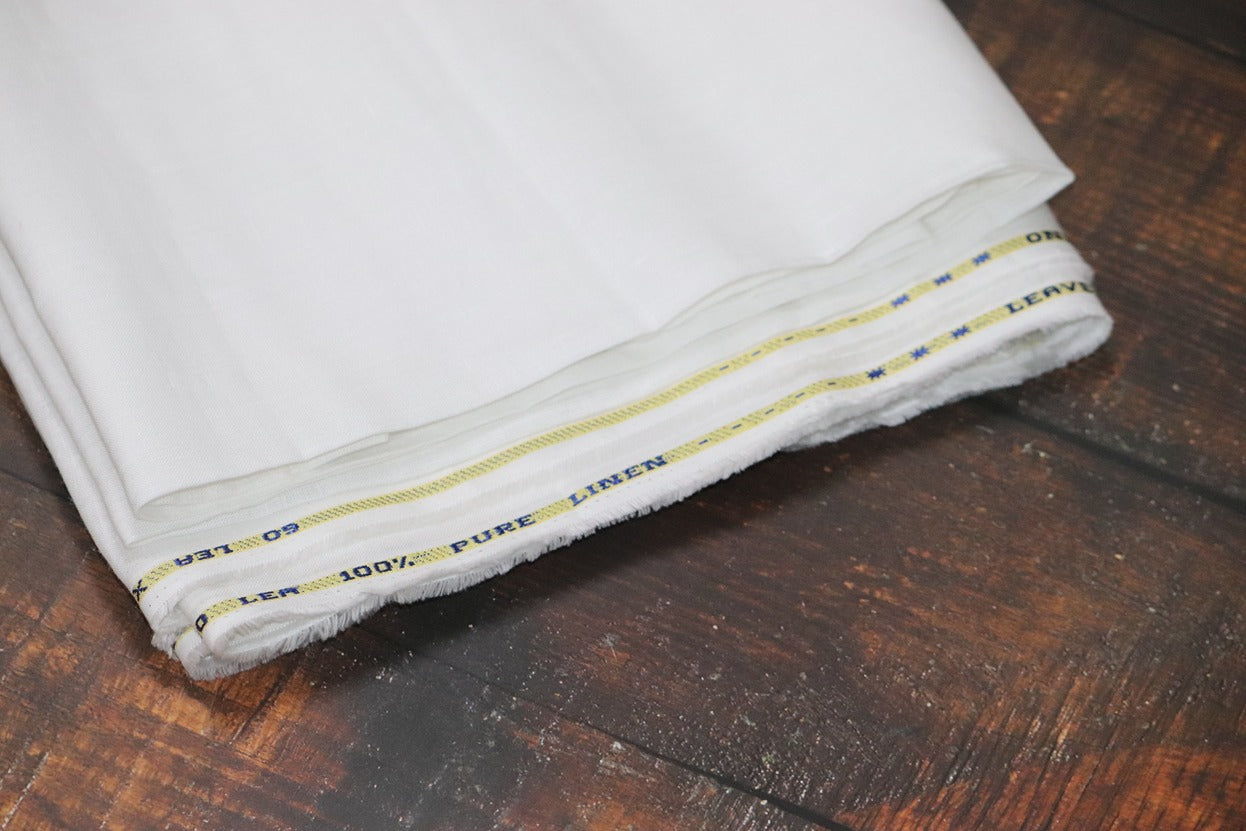 Richard Premium White Pure Linen Shirt Fabrics - 1.60mtr