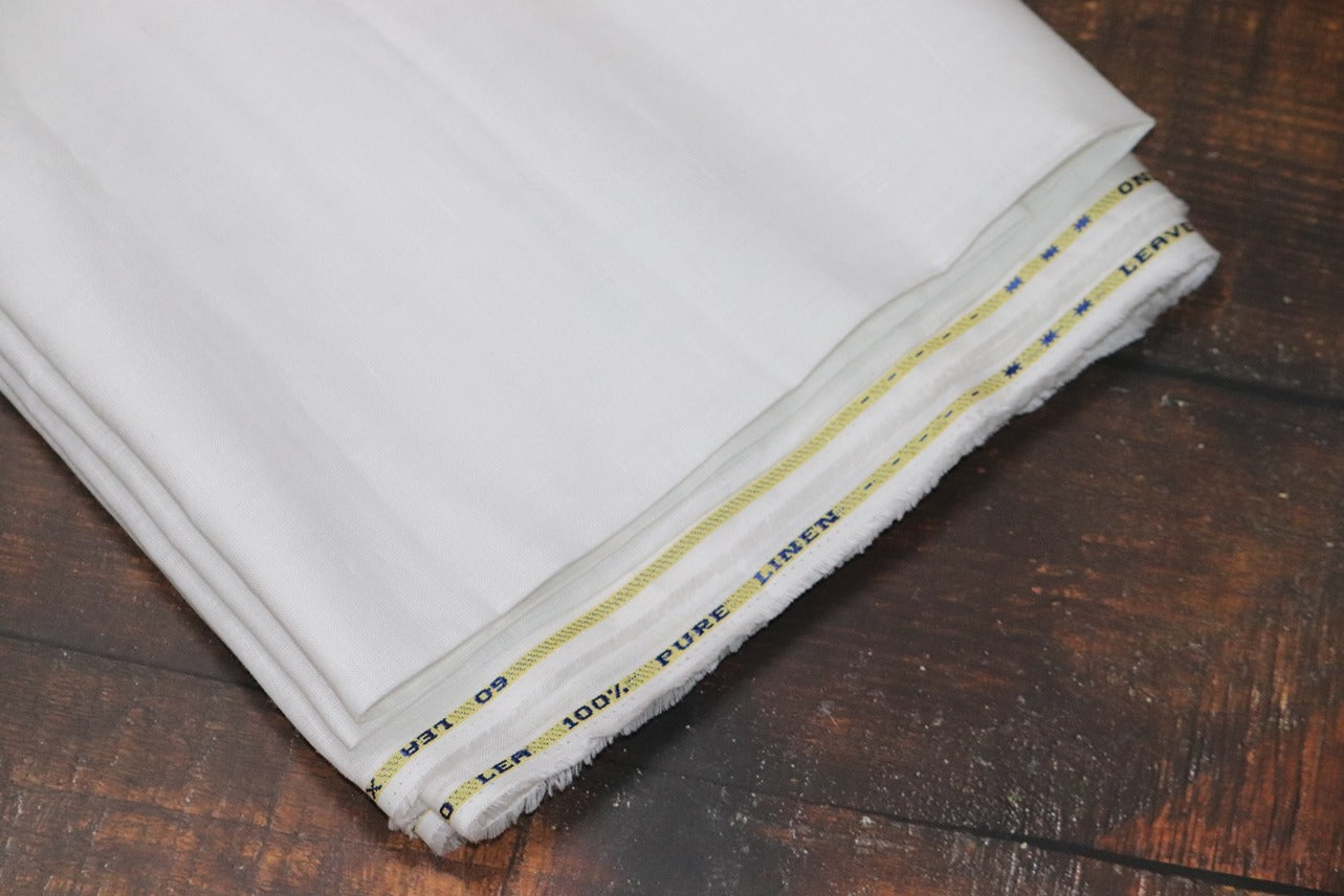 Richard Premium White Pure Linen Shirt Fabrics - 1.60mtr