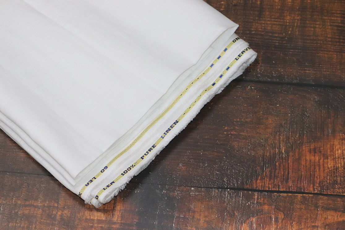 Richard Premium White Pure Linen Shirt Fabrics - 1.60mtr