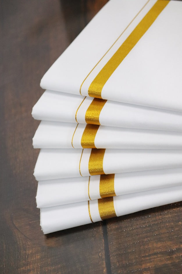 Jari 30k White Dhoti - (2mtr)