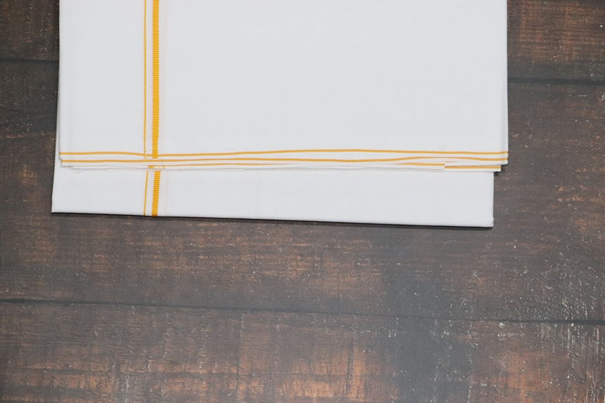 Classic Yellow SB Dhoti - (3.90mtr = Double)