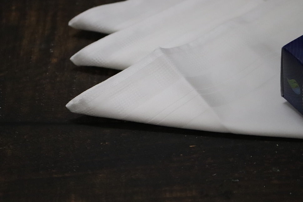 LUXURY WHITE KERCHIEF(3 PIECE COMBO)