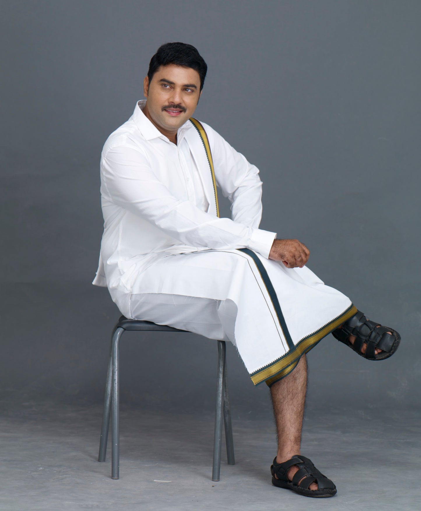 Arunachalam White Dhoti - (3.90mtr = Double)