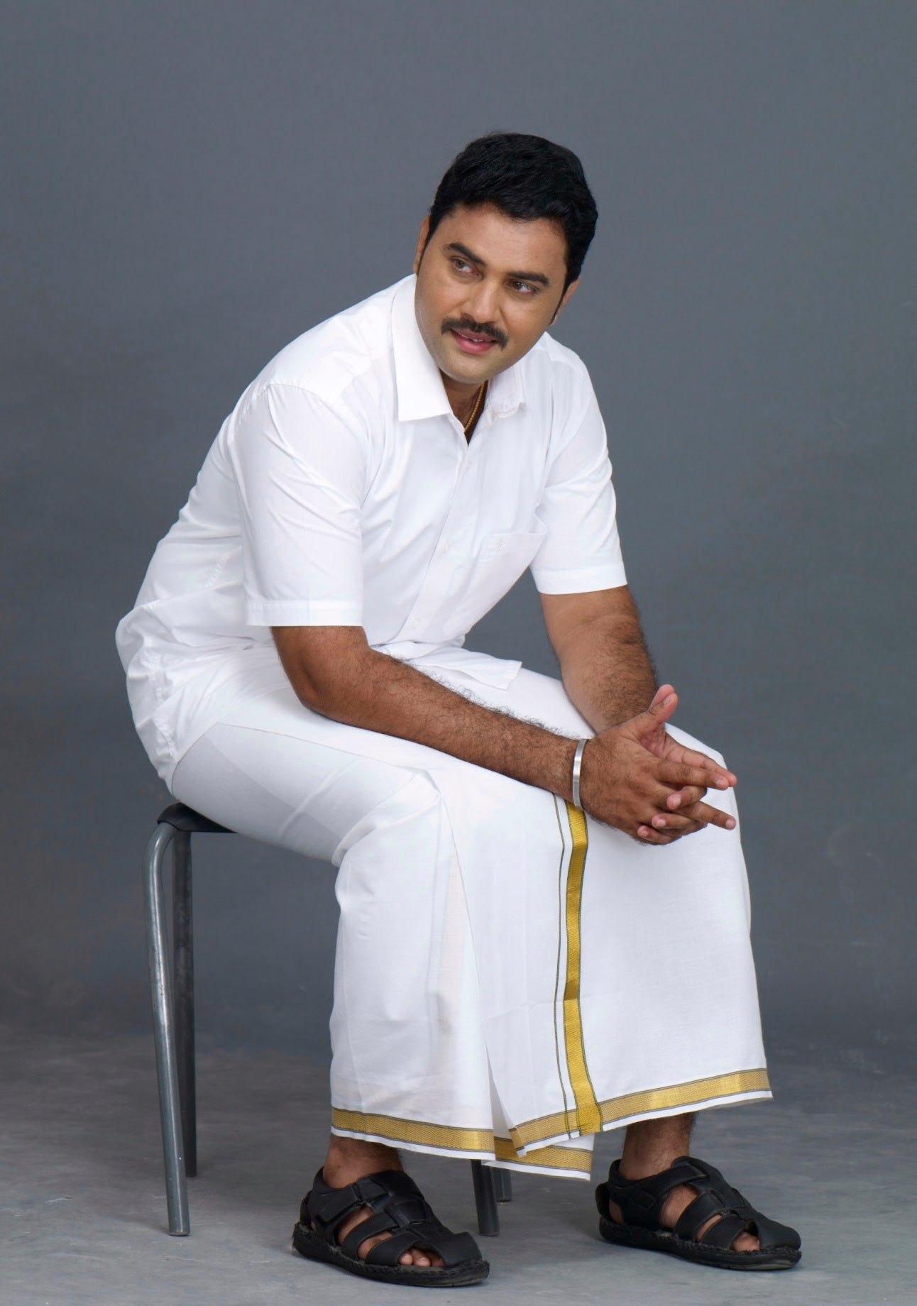 Classic Cool Cotton shirt Mens - White Half Sleeve