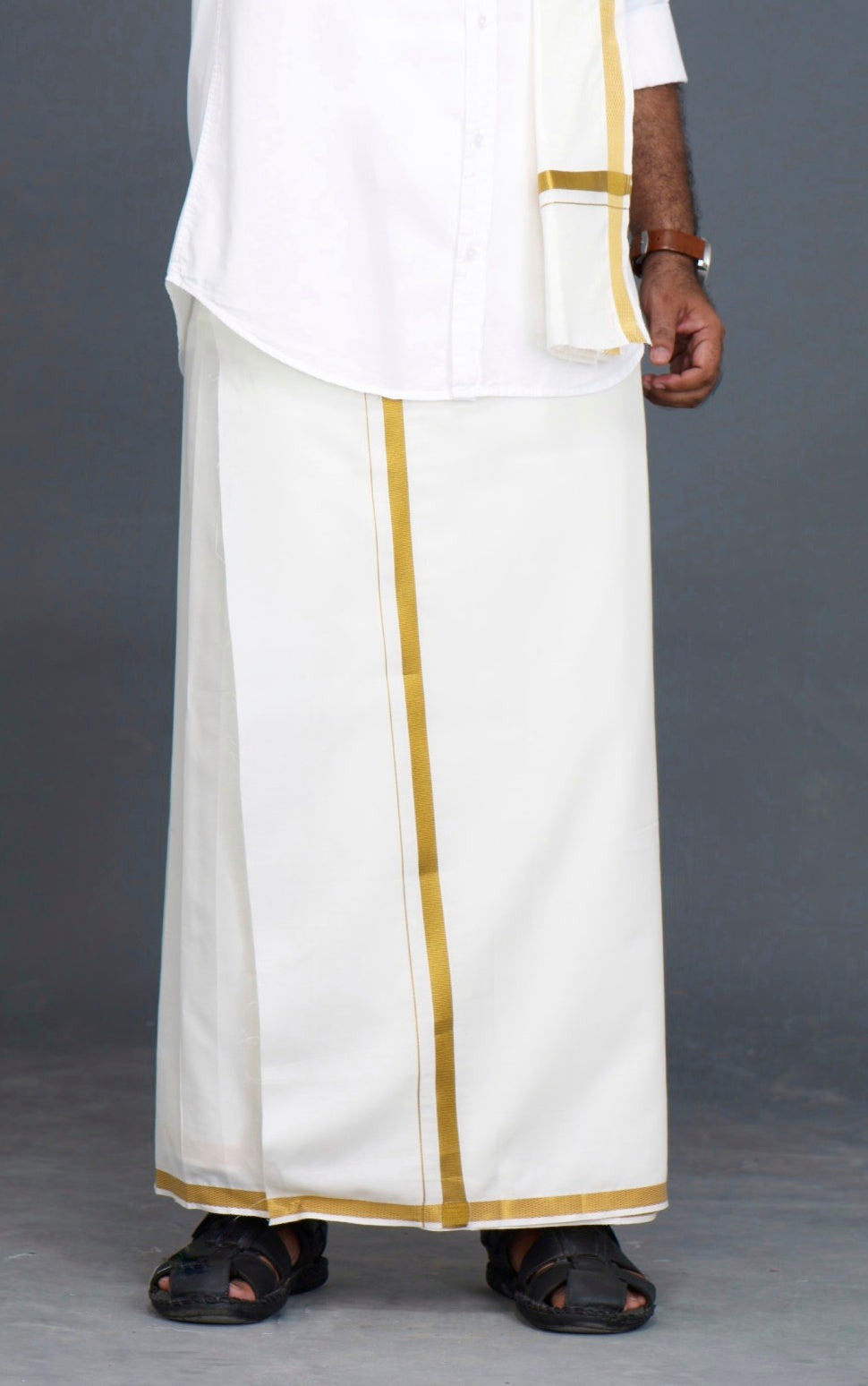 Jari 30k 3 Combo Dhotis (30k Jari+Cream+Silver)-2MTR