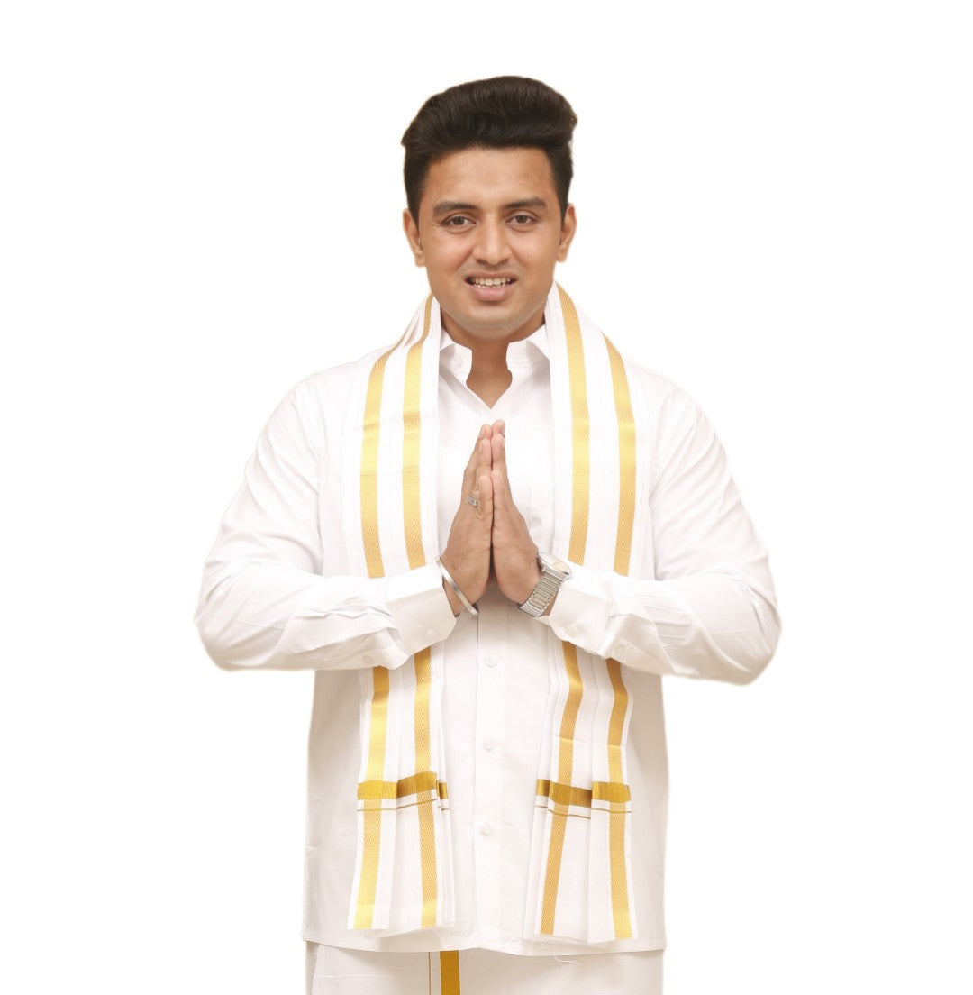 Jari White 30k Angavasthiram/Towel