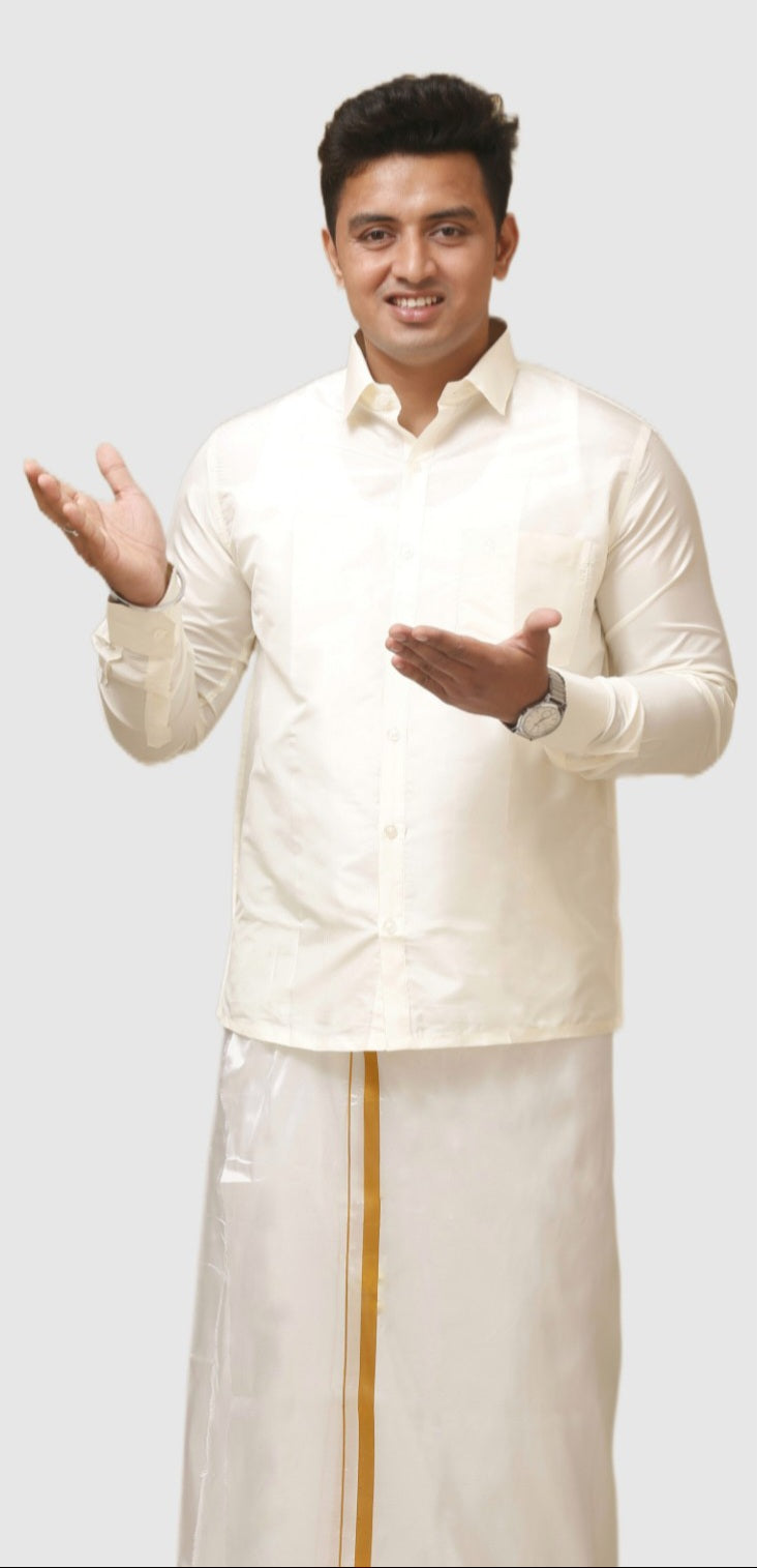 Artsilk Cream Shirt - Full Sleeve