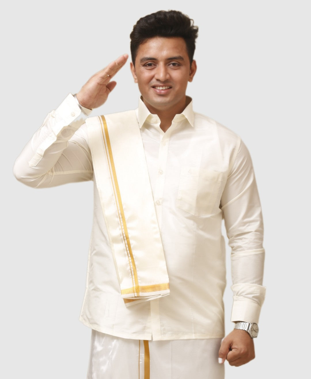 Artsilk Wedding Set (Cream) - Combo Box