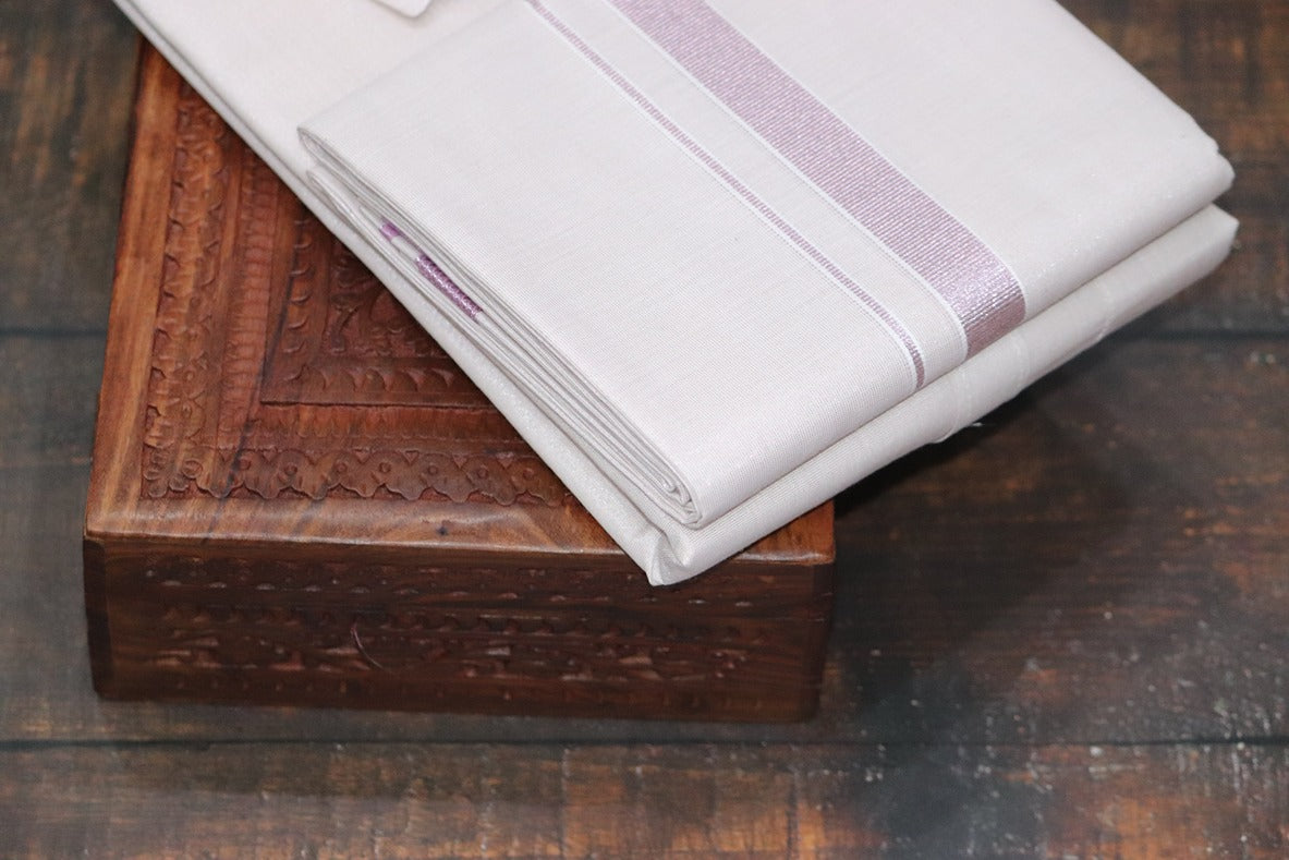 Tissue Onion Pink Matching Shirt+Dhoti Set
