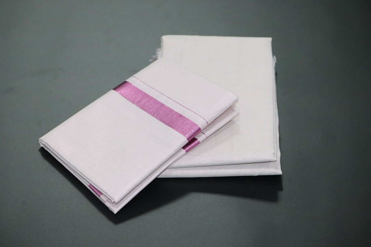 Tissue Baby Pink Shirt Material+Dhoti