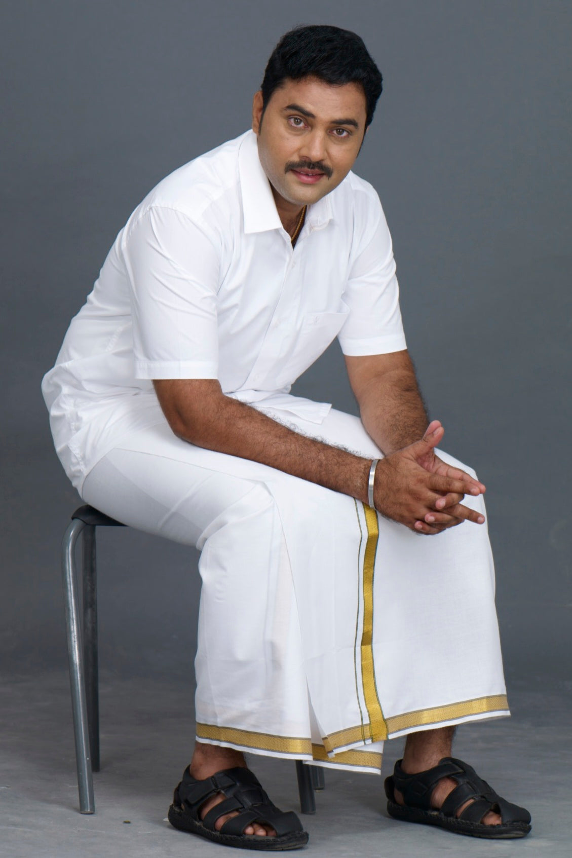 Classic Cool Cotton shirt Mens - White Half Sleeve