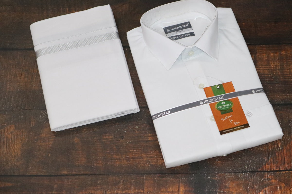 White Shirt + 30k Silver Jari Combo Set