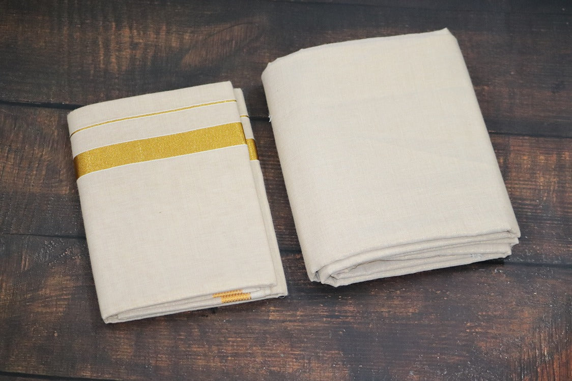 Tissue Gold Shirt Material + Dhoti