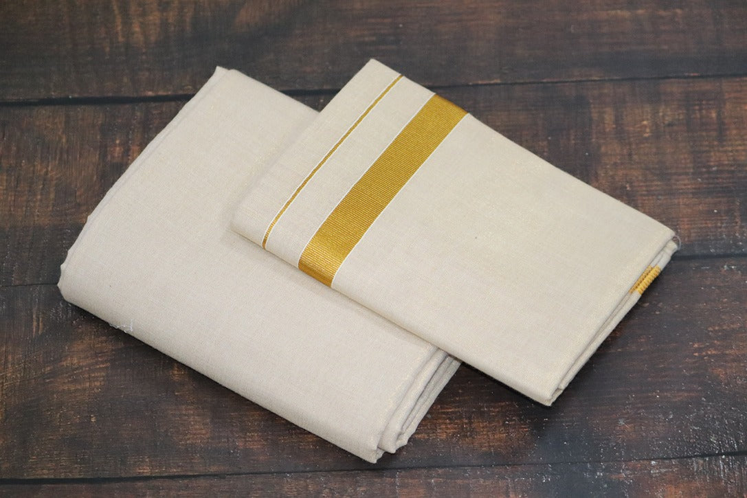 Tissue Gold Shirt Material + Dhoti