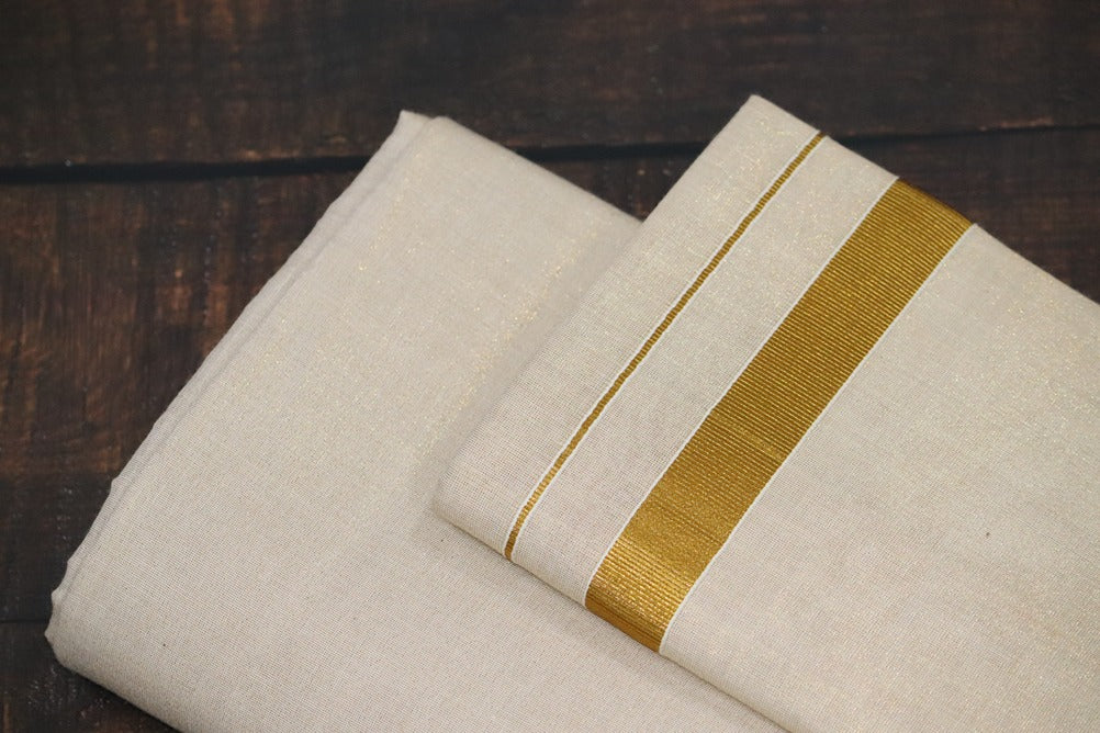 Tissue Gold Shirt Material + Dhoti